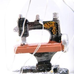 BUFFER® Işıklı Müzikli Dikiş Makinesi Büyük Boy Retro Kar Küresi