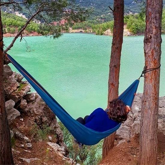 BUFFER® Kamp Piknik Plaj Hamak Su Geçirmez Çantalı Hafif Portatif Dayanıklı Tek Kişilik Salıncak