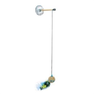 BUFFER® Kediler için Çok Renkli Zilli Vantuzlu Eğlenceli Olta Şekilli Kedi Oyuncağı