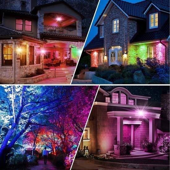 BUFFER® Kumandalı Led Işık Dış Cephe Aydınlatması Çok Renkli RGB Led Panel Işık PartiLed Aydınlatma