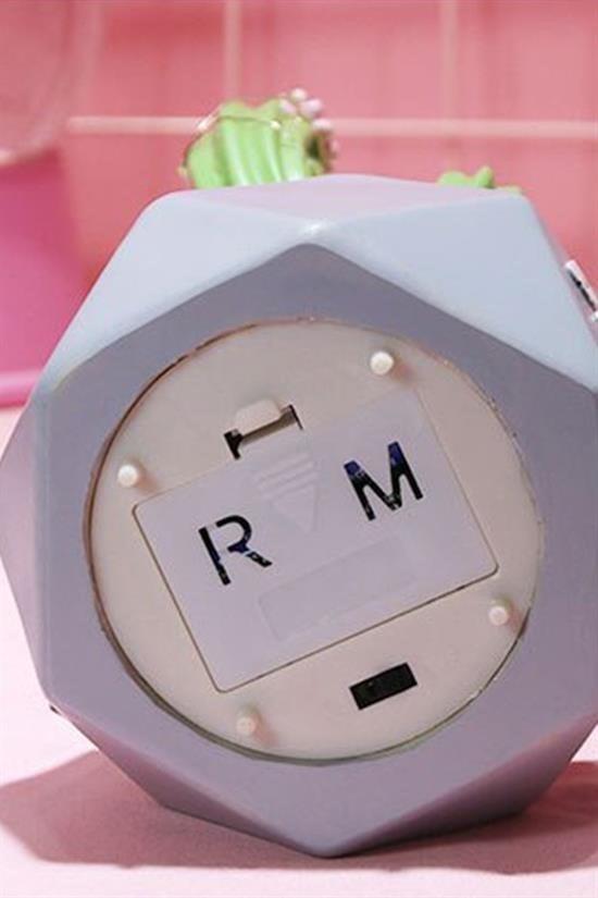 BUFFER® Led Işıklı Sevimli Kaktüs Dekoratif Masa Lambası Mini Biblo Gece Lambası-Pembe