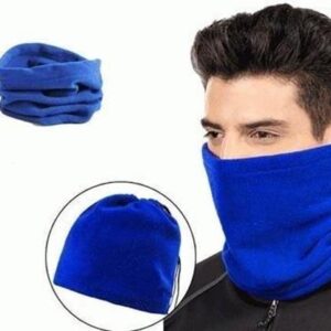 BUFFER® Mavi Renkli Bere Terletmez Kumaşlı Unisex Polar Bere Boyunluk