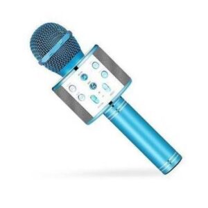 BUFFER® Mavi Şarj Edilebilir Telefon Ve Usb Bağlantılı Şarkı Karaoke Mikrofon