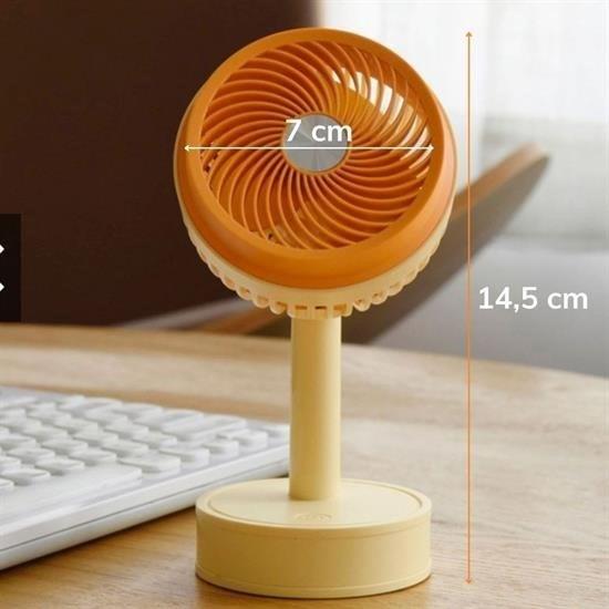 BUFFER® Mini Masaüstü 90 Derece Dönebilen 3 Kademeli USB Şarjlı Doğal Rüzgar Etkili Fan