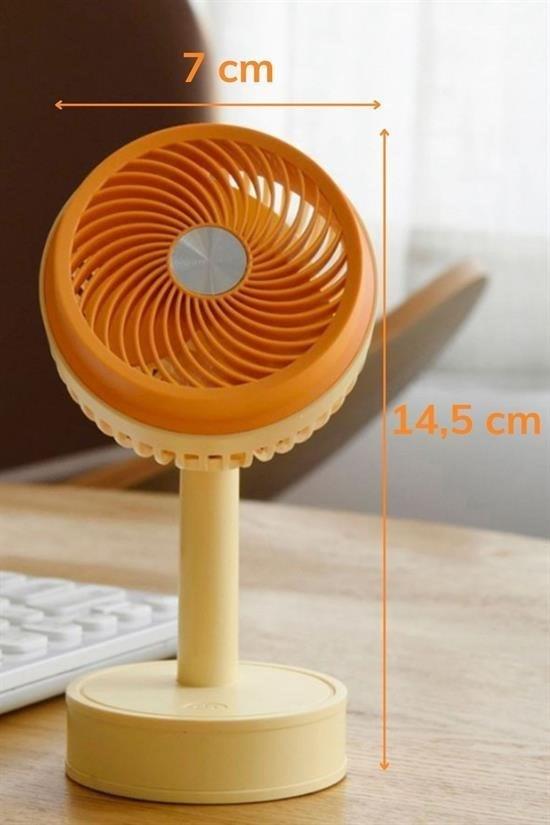 BUFFER® Mini Masaüstü 90 Derece Dönebilen 3 Kademeli USB Şarjlı Doğal Rüzgar Etkili Fan