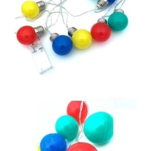 BUFFER® Nostaljik Üç Renkli Ampul Şerit Led Işık Zinciri Aydınlatma