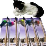BUFFER® Peluş Oyuncaklı Tahta Saplı Eğlenceli Uzayabılen Kedi Oyun Oltası