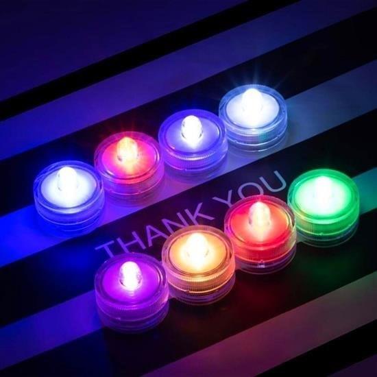 BUFFER® Su Geçirmez Led Mum Dekoratif Mini Su Altı Aydınlatması 12li Set