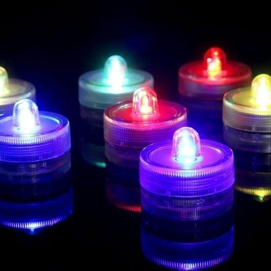 BUFFER® Su Geçirmez Led Mum Dekoratif Mini Su Altı Aydınlatması 12li Set