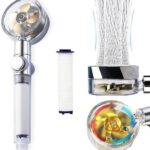 BUFFER® Turbo Pervaneli ve Filtreli Su Tasarruflu 360 Derece Dönebilen Tazyikli Duş Başlığı