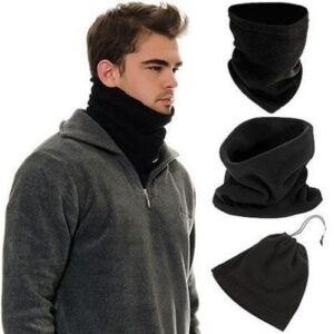 BUFFER® Unisex Terletmez İkisi Bir Arada Kırmızı Boyunluk Polar Bere