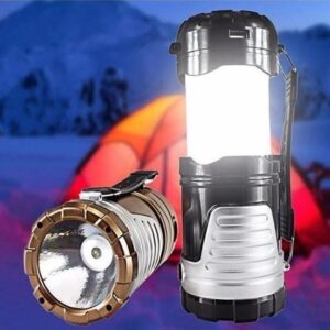 BUFFER® USB ve Solar Şarj Edilebilir Kamp Feneri Kamp Işık 12 LED Lamba