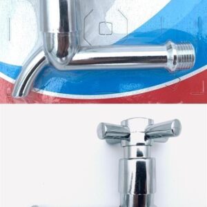 BUFFER® Vanalı Kısa Ağızlı Musluk Küçük Lavabo ve Tuvalet Musluğu 4 Kollu